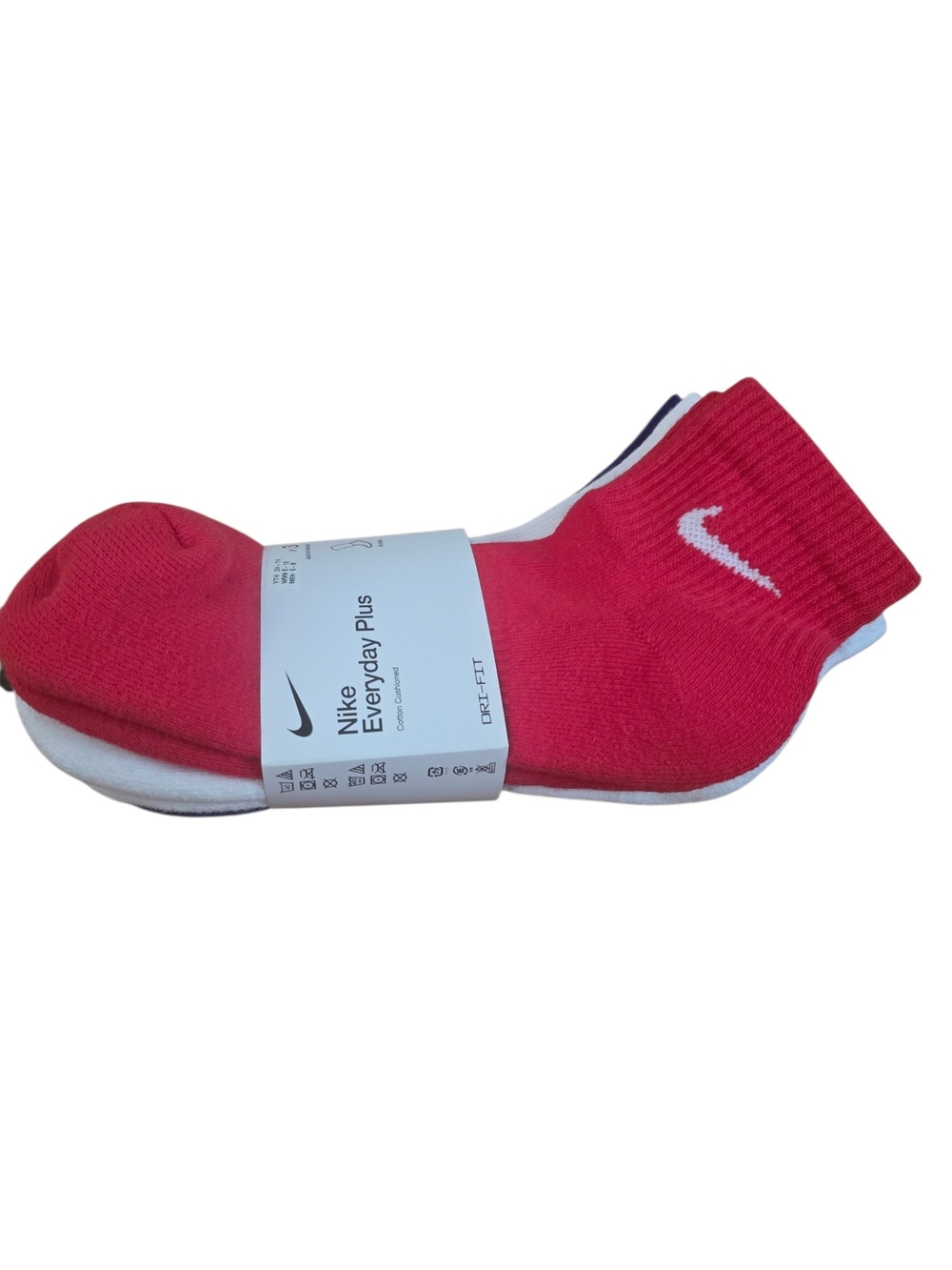 Nike Low-Cut Athletic Socks in Red and White - 3-Pack